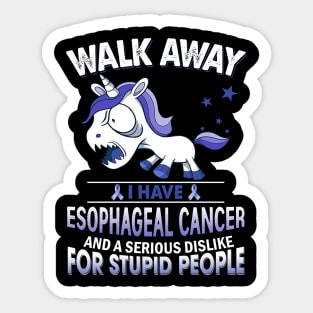 funny esophageal cancer grumpy unicorn warrior Sticker